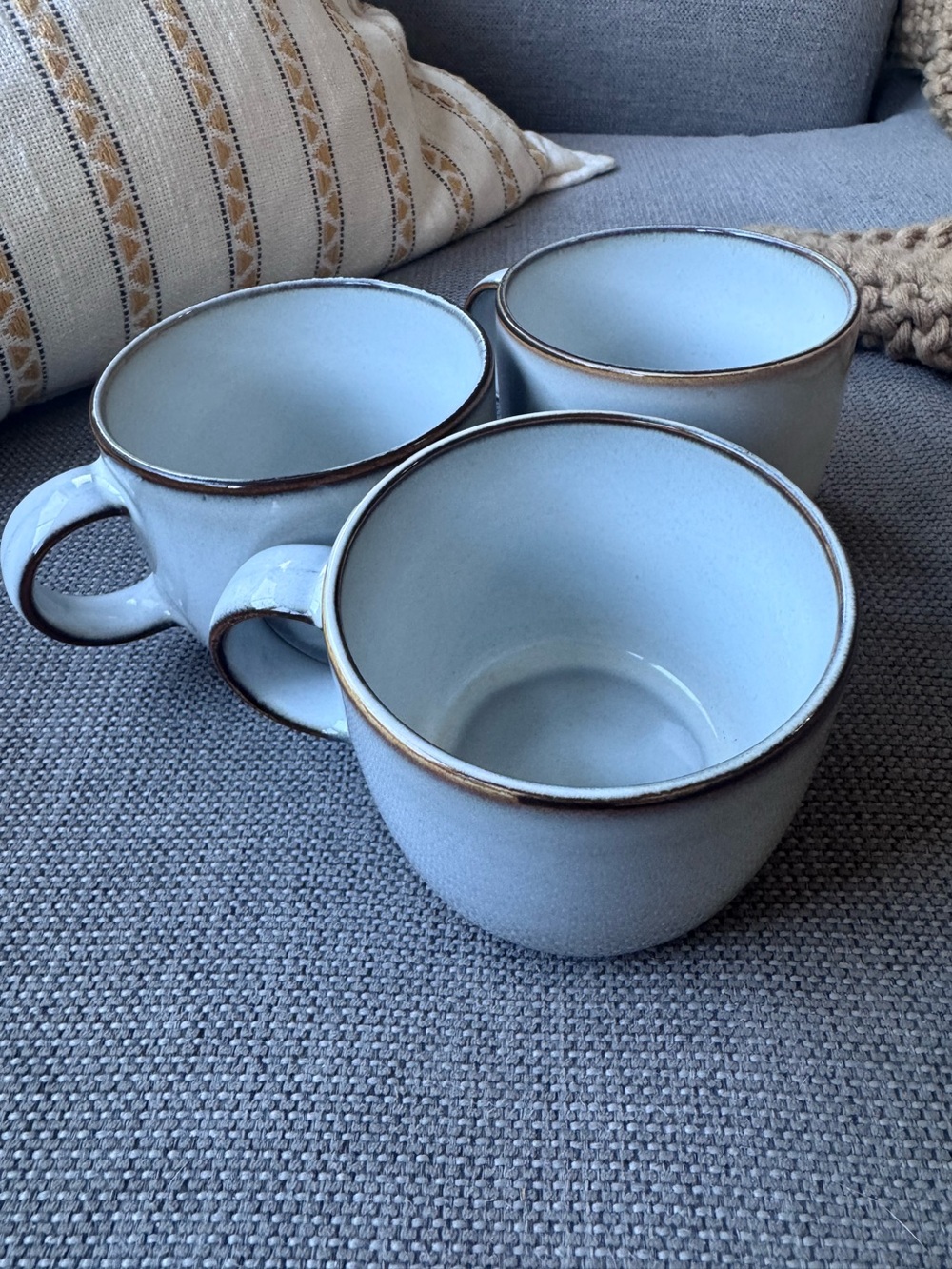 IKEA stonewear mug trio new light grey